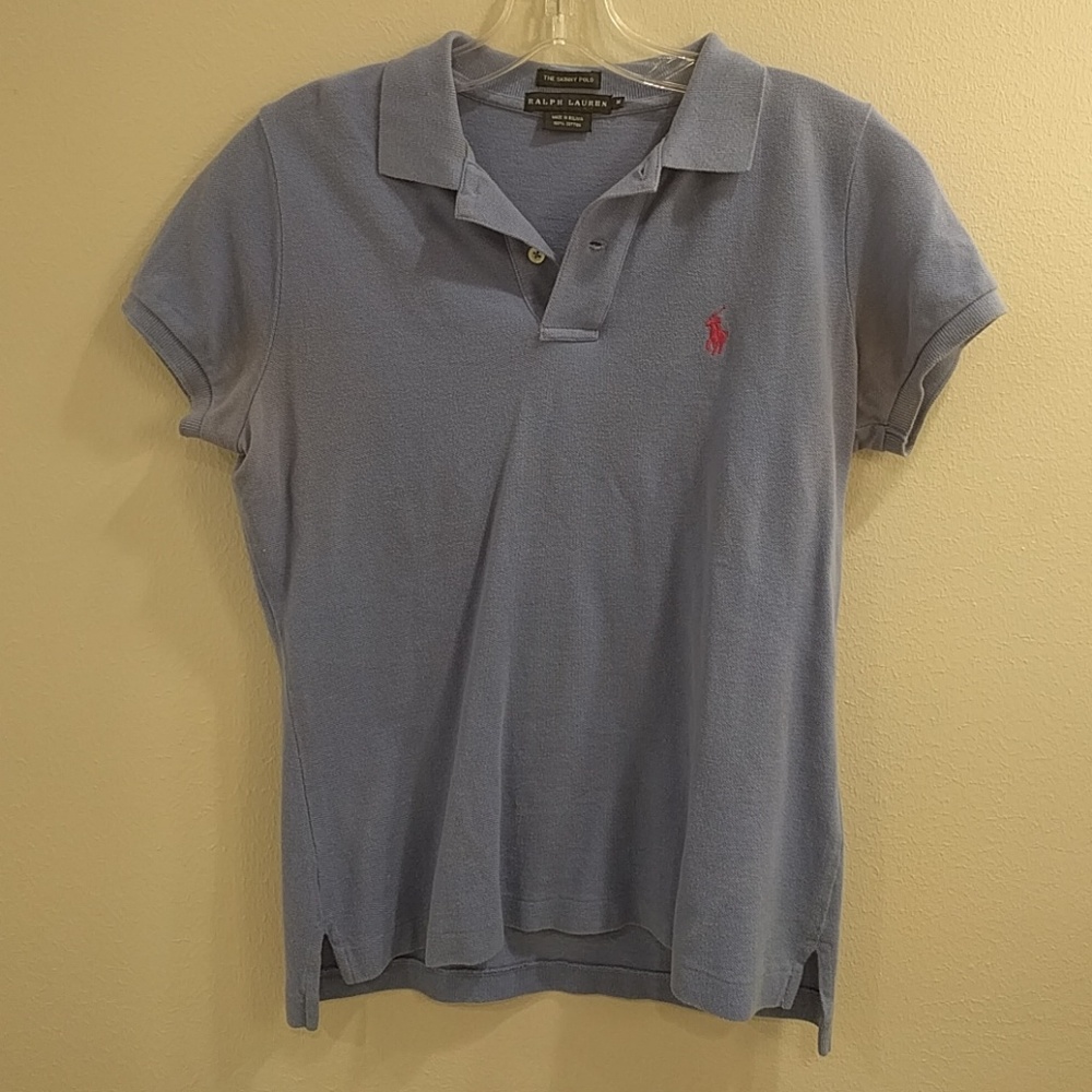 Ralph Lauren cornflower blue skinny polo